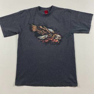 🔥🔥Vintage JNCO Eagle Skull Flame T Shirt Mens Medium Y/K rave skate JNCO JEANS